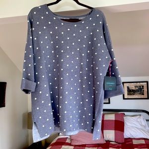 Soft grey polka dot sweater. Never worn